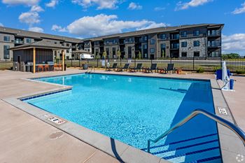 our apartments have a resort style pool with lounge chairs