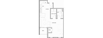 studio 644 sq ft 2D