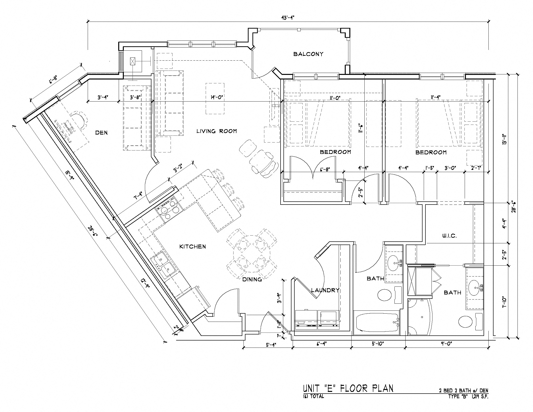 A floor plan of a unit labeled