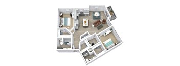 a floor plan of a two bedroom apartment with a living room and dining room