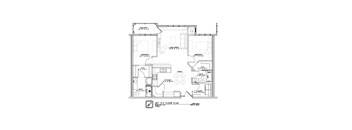 A floor plan of a house with labeled rooms and measurements.