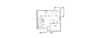 A black and white image of a floor plan for a building.