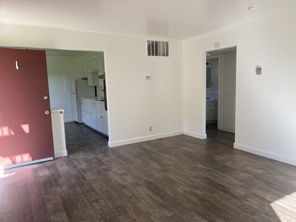 View of Living Room into Kitchen