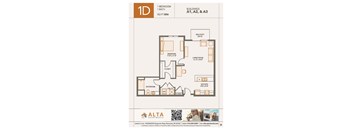1D Floorplan at Alta Apartments, Pewaukee, Wisconsin