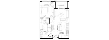 1 Bedroom A ADA Floor Plan at Two Points Crossing, Wisconsin