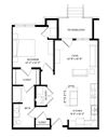 1 Bedroom A1 Floor Plan 1 Bedroom A1 Floor Plan at Two Points Crossing, Madison, 53593
