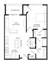 1 Bedroom A2 Floor Plan 1 Bedroom A2 Floor Plan at Two Points Crossing, Madison, Wisconsin
