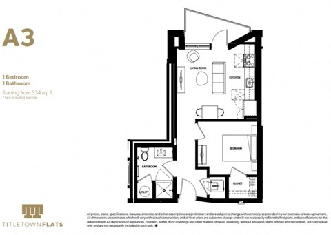 a floor plan of a bedroom apartment