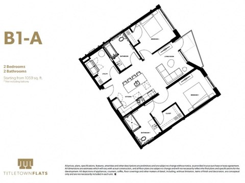 a floor plan of a bedroom apartment