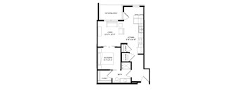 Studio B1 Floor Plan at Two Points Crossing, Wisconsin, 53593