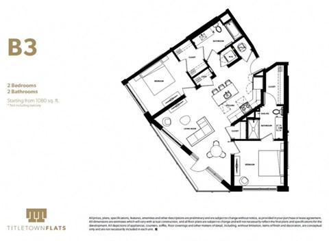 a floor plan of a bedroom apartment