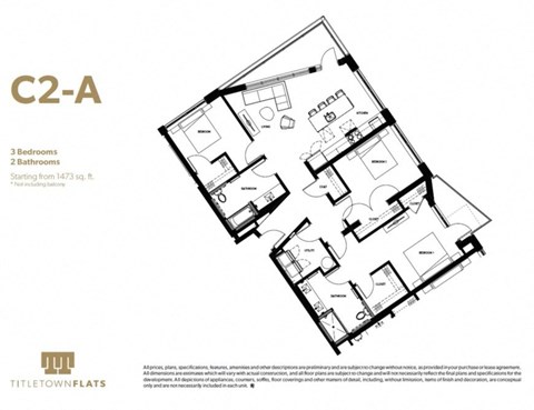 a floor plan of a bedroom apartment