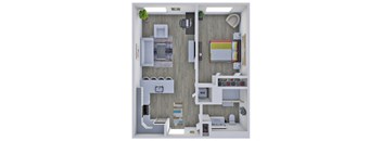a1 floor plan  1 bedroom with 2 baths  129