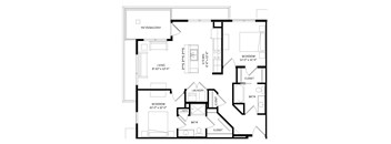 2 Bedroom D SIM Floor Plan at Two Points Crossing, Wisconsin