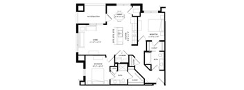 2 Bedroom D Floor Plan at Two Points Crossing, Wisconsin, 53593