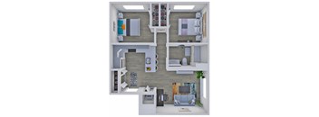 a1 floor plan  1 bedroom with 2 baths  1192 square feet