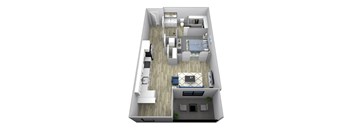 B - Studio 1 Bed 1 Bath Floor Plan at Two Points Crossing, Madison, Wisconsin