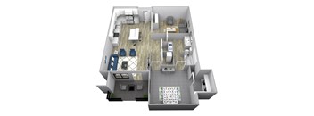 1 Bedroom + Den H Floor Plan at Two Points Crossing, Madison