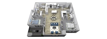 2 Bed C Floor Plan at Two Points Crossing, Madison, 53593