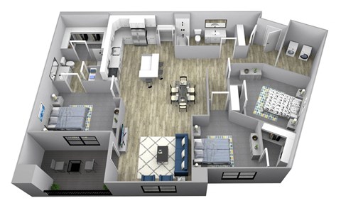 3 Bed 2 Bath Floor Plan at Two Points Crossing, Wisconsin, 53593