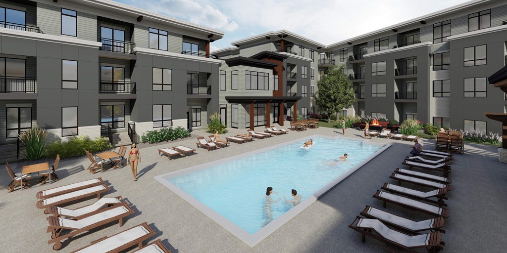 Swimming Pool With Relaxing Sundecks at Two Points Crossing, Madison, WI, 53593