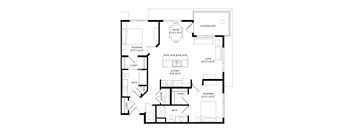 2 Bedroom G SIM Floor Plan at Two Points Crossing, Madison, Wisconsin