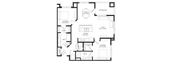 2 Bedroom G Floor Plan at Two Points Crossing, Madison, Wisconsin