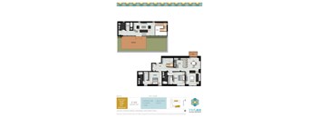 A floor plan for a 2,143 square foot penthouse with two bedrooms and two baths.