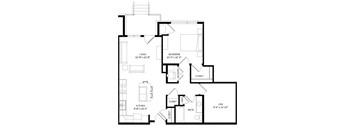 1 Bedroom + Den J Floor Plan at Two Points Crossing, Wisconsin