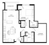 1 Bedroom + Den J1 Floor Plan 1 Bedroom + Den J1 Floor Plan at Two Points Crossing, Wisconsin, 53593