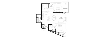 2 Bedroom K2 SIM Floor Plan at Two Points Crossing, Wisconsin