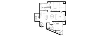 2 Bedroom K2 Floor Plan at Two Points Crossing, Madison, WI