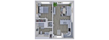 a1 floor plan  1 bedroom with 1 bathroom
