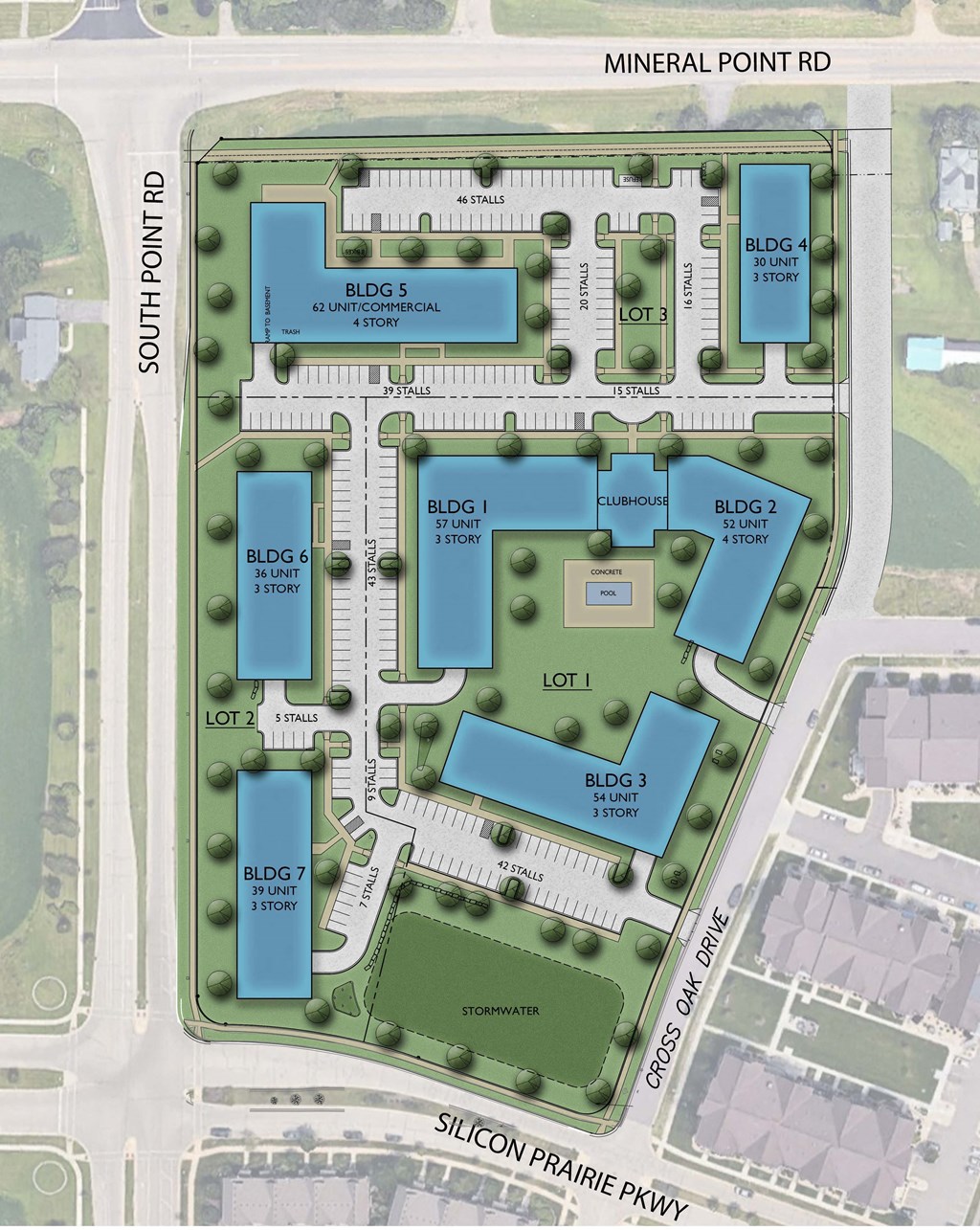 Colored Site Plan at Two Points Crossing, Wisconsin