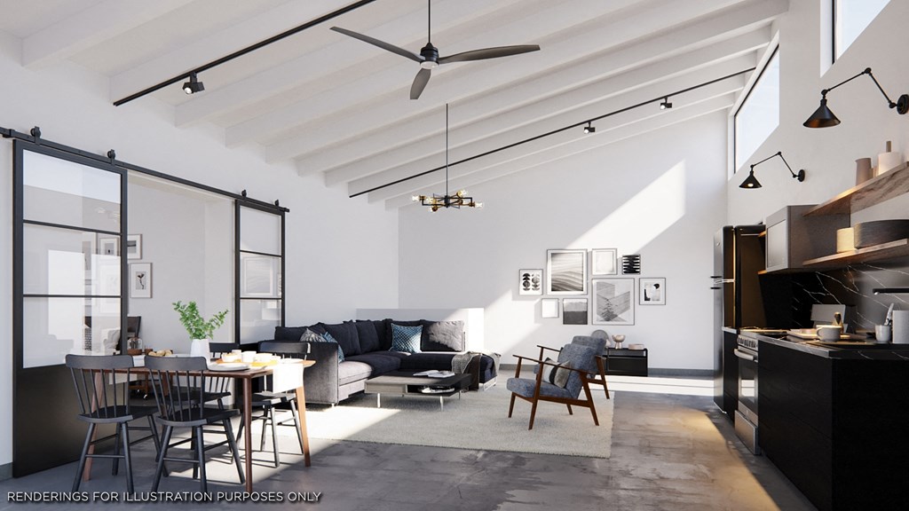 ArtLofts Two Story One Bedroom Rendering