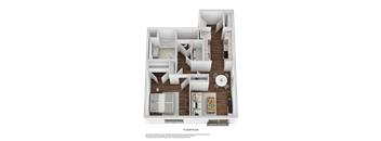 1 bedroom floorplan 3D