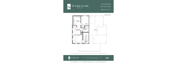 A floor plan for a Tackenash Knoll property shows a one bedroom, one bathroom unit.