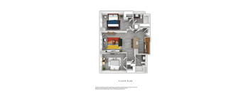 a floor plan of a house with a bedroom and a living room