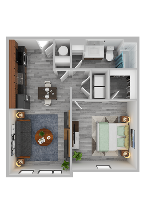 a1 floor plan  1 bedroom with 2 baths  129