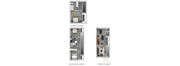 a floor plan of a house with a bedroom and a living room
