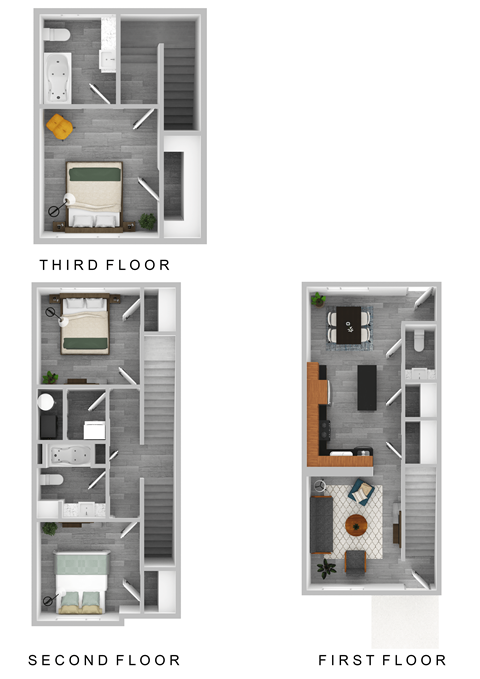 a floor plan of a house with a bedroom and a living room