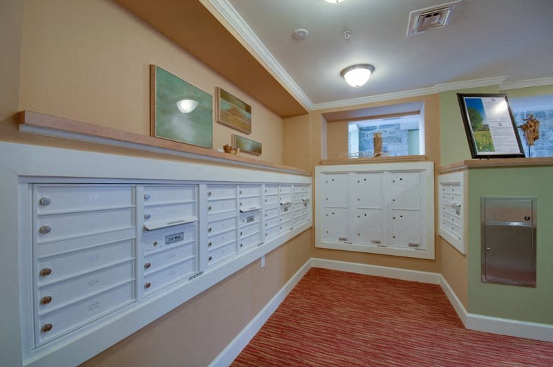 a room with a bunch of drawers and cabinets