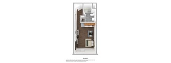 A floor plan of Studio C is shown with a kitchen, living room, and bathroom.
