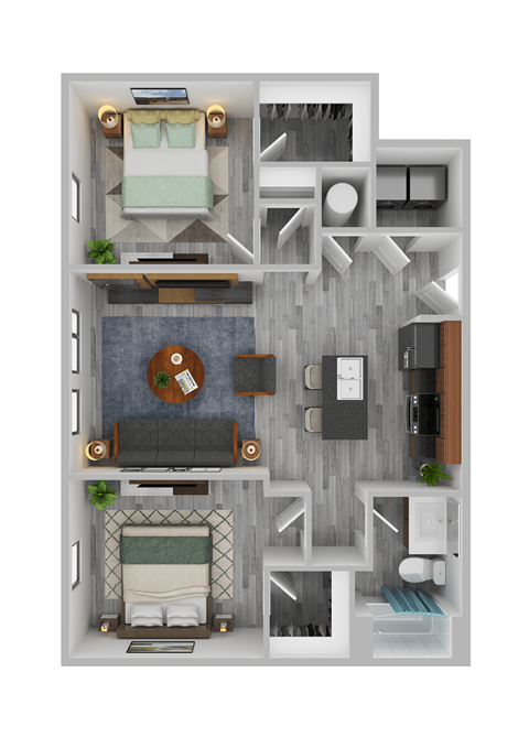 a 1 bedroom floor plan with a bathroom and a living room
