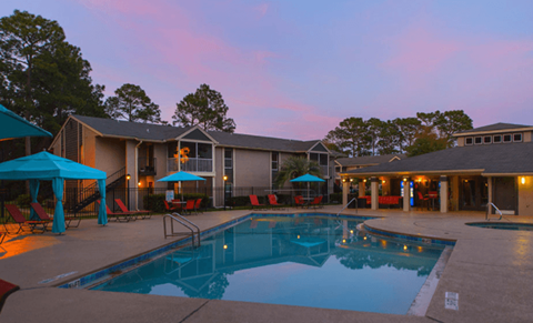 Beautiful Poolside View at The Lory of Panama City Apartments, Panama City, Florida