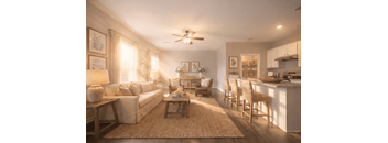 Well-lit living room at Club Villas Apartments, Georgia, 31047