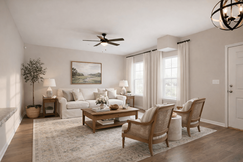 Furnished Living Room at Club Villas Apartments, Kathleen, GA, 31047