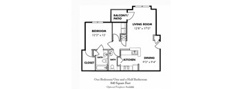 1 Bedroom/1.5 Bath