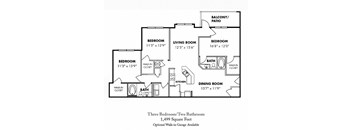 3 Bedroom/2 Bath B