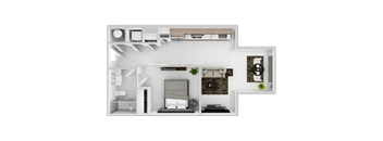 A2B Floor Plan at The 600 Apartments, Birmingham, Alabama